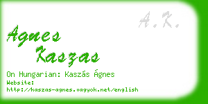agnes kaszas business card